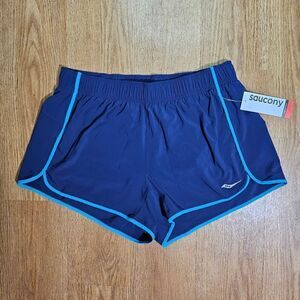 Saucony Outpace 3" Running Shorts Navy Blue Women's Size Large L Brief Lined New
